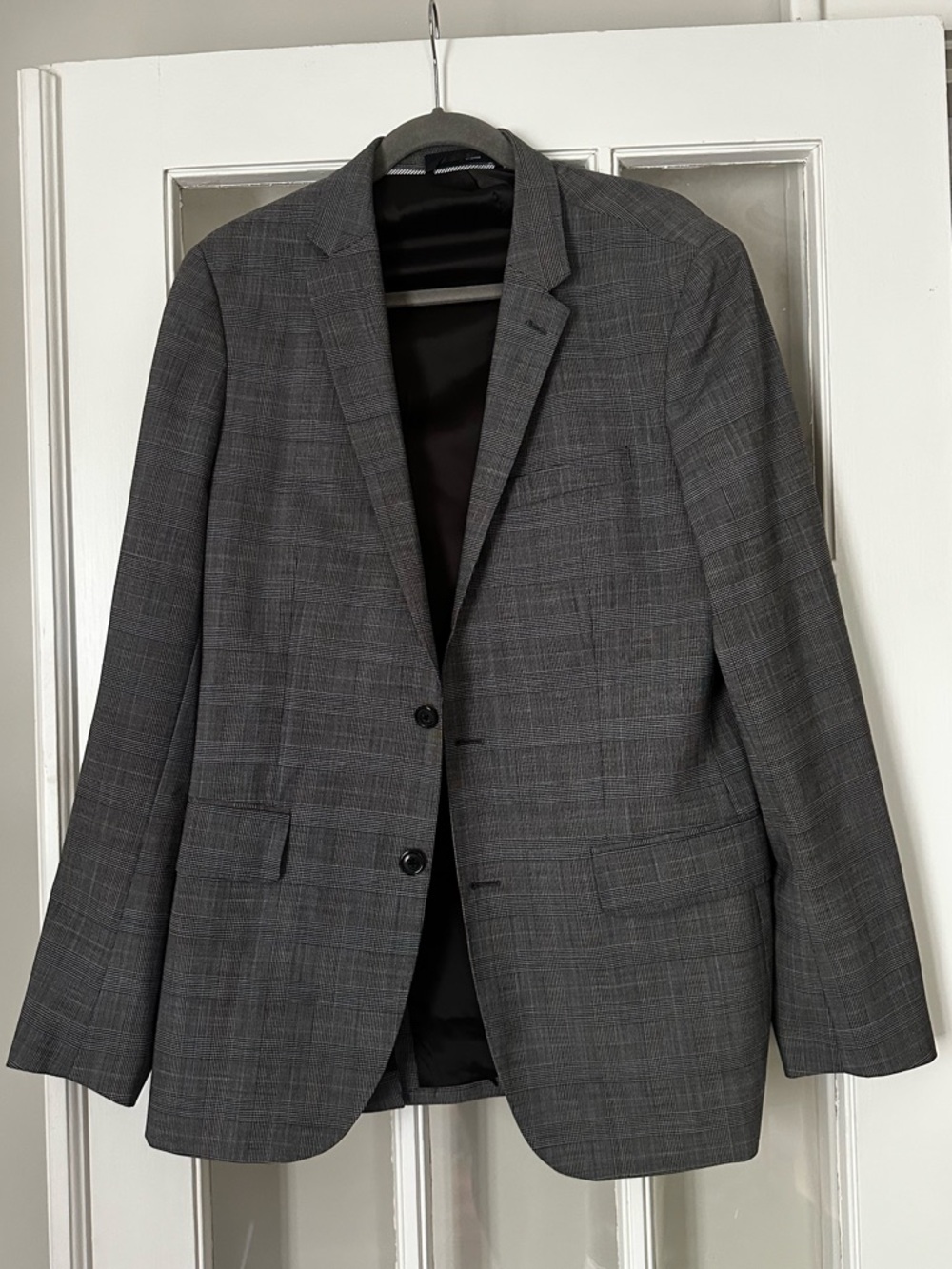 Men's Gray Plaid Two-Button Blazer Lands' End Classic Glenplaid tailored Jacket